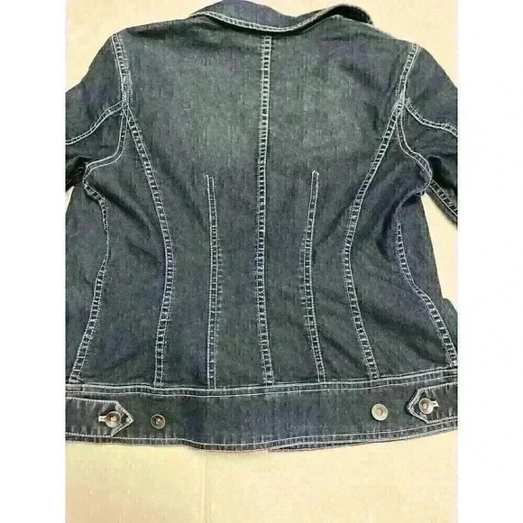 Coldwater Creek Size 10P Denim Button-Front Short-Sleeve Jacket Blue-NWT - Picture 5 of 6